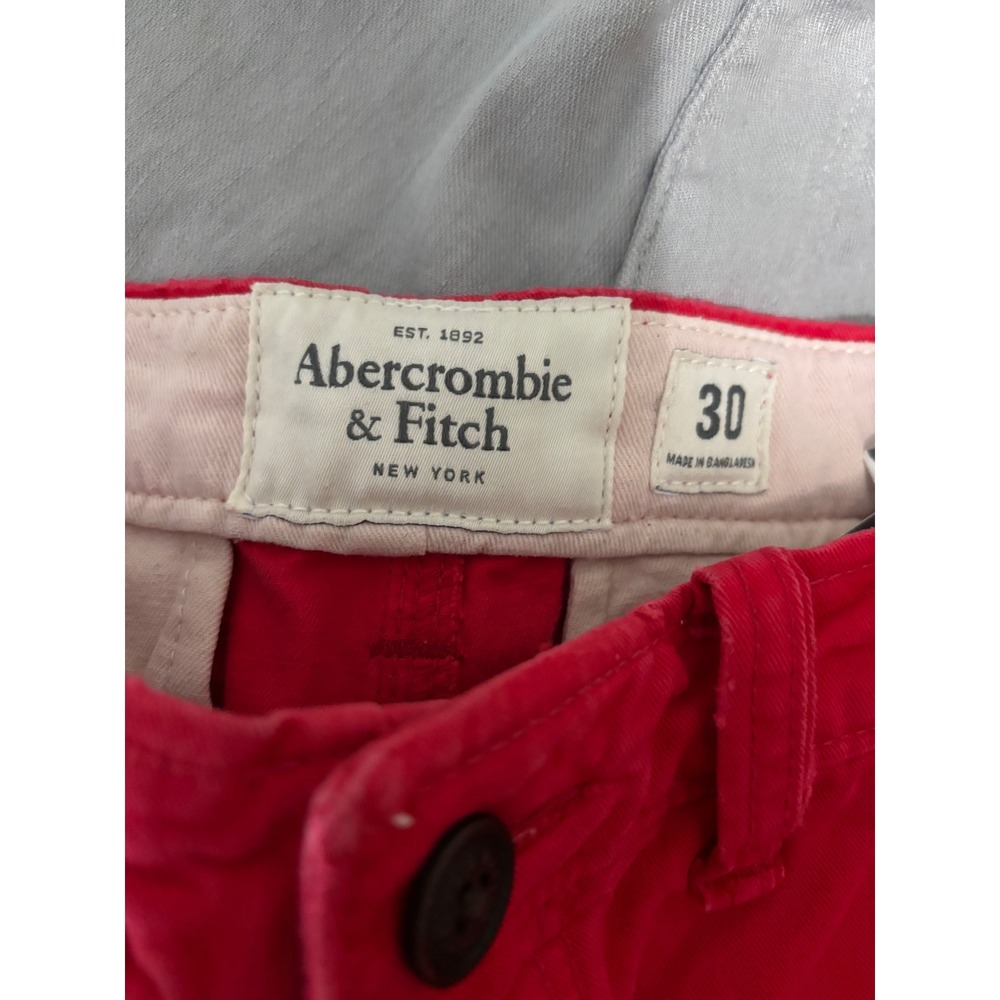 NWT Abercrombie & Fitch Preppy Fit Shorts Red Pink Chino Above Knee Men's 30 - Picture 4 of 9